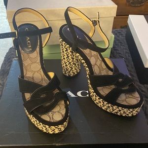 Coach raffia heels